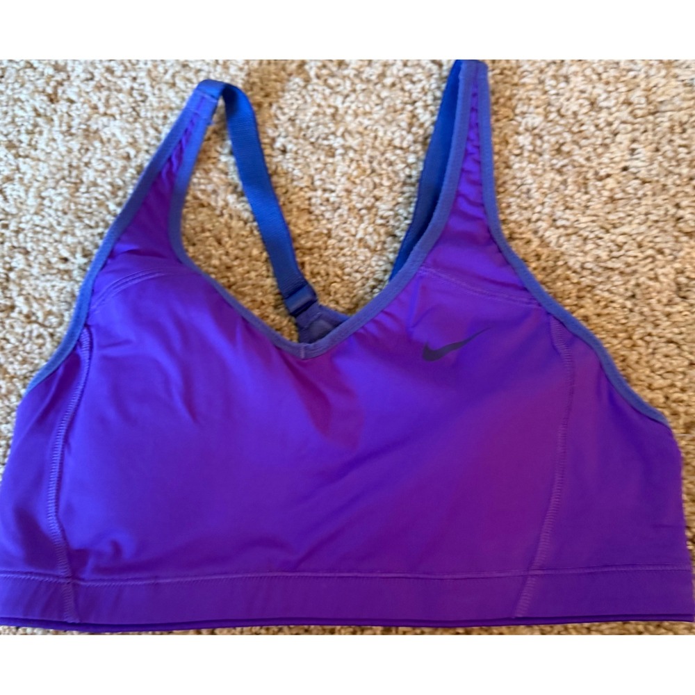 Nike Dri-FIT Purple Racerback Sports Bra Adjustable Straps 427173-502 Small B/C